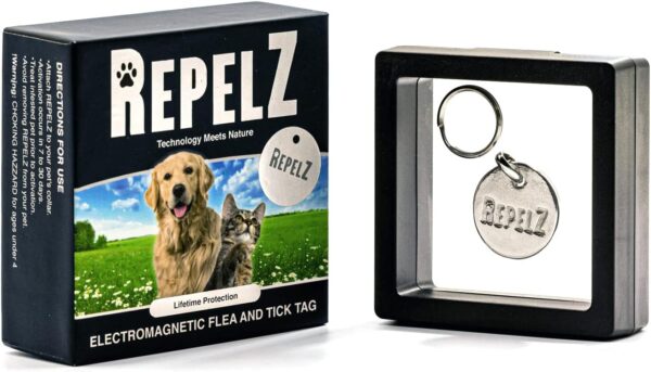 Natural Flea & Tick Tag for Dogs & Cats - Safe for Pets & People - Lifetime Platinum Protection (REPELZ-PLATINUM)