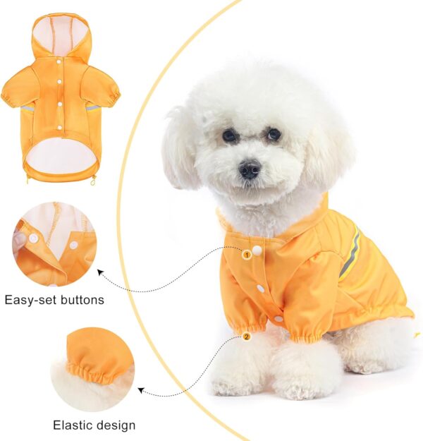 BEAUTYZOO Dog Raincoat with Harness Built-in for Small Medium Dogs and Puppies Boys Girls, Dog Rain Jacket Hooded Slicker Poncho Waterproof Reflective Dog Clothes for Winter Cold Rainy Snowy Days, M - Image 2