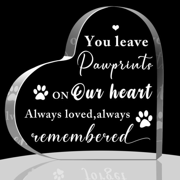 Sympathy Gift for Loss of Dog Pet Heart Acrylic Sign for Table Desk Decor Memorial Keepsake Dog Bereavement Gifts Remembrance Gifts for Loss of Loved One Pet Loss Gifts