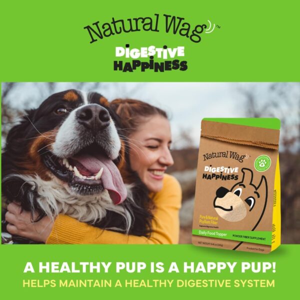 Natural Wag Digestive Happiness for Digestion & General Health Supplement for Dogs - Psyllium Husk Fiber - Relieve Digestive Conditions, Optimize Stool, and Improve Health - Image 3