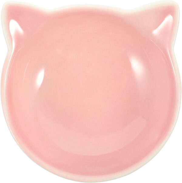 Sosoport Cat Ceramic Bowl Slow Feeder Dog Bowl Cat Bowls with Ears Bowls Stand Feeder Puppy Bowl Feeding Watering Dog Plates for Cat Floor Bowl Shallow Cat Container Ceramics to Feed Pink