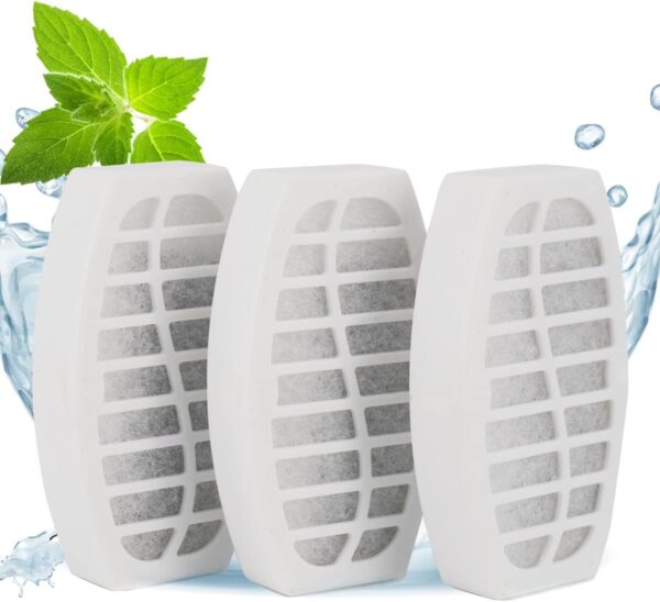 Cat water foutain Filter，granulated carbon, 3 pack in 1 White