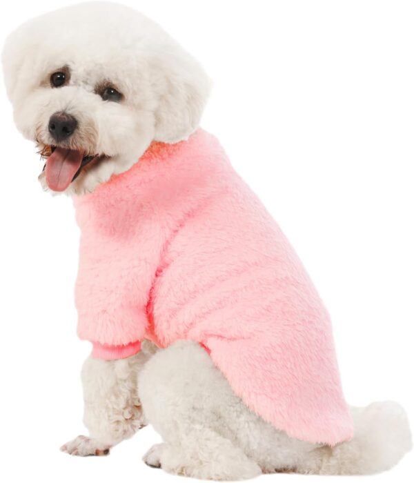 Dog Sweater, 3 Pack Dog Sweaters for Small Dogs, Dog Clothes for Small Dogs Girl Boy, Ultra Soft and Warm Puppy Sweater Dog Coat for Winter Christmas (Small, Pink+Purple+Peach) - Image 6