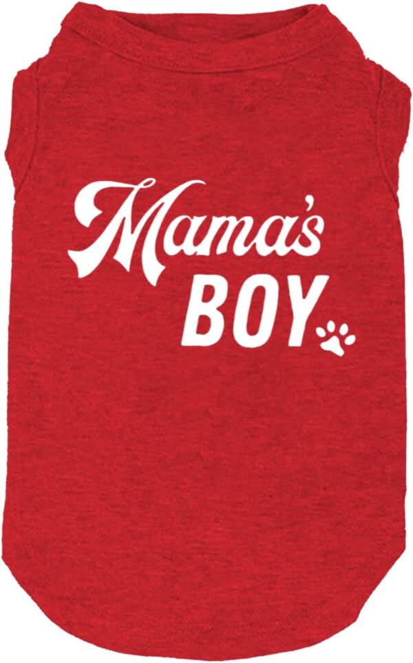 Dog Shirts Letter Printed Vest for Small Large Dogs Slogan Costume Dog Pajamas Puppy Gift Pet Clothes Mama's Boy (Small, M-Red01)