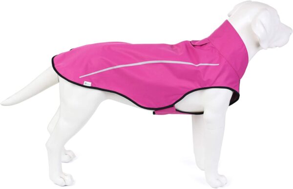 Mile High Life | Dog Raincoat | Adjustable Water Proof Pet Clothes | Lightweight Rain Jacket with Reflective Strip | Easy Step in Closure, Hot Pink, Small