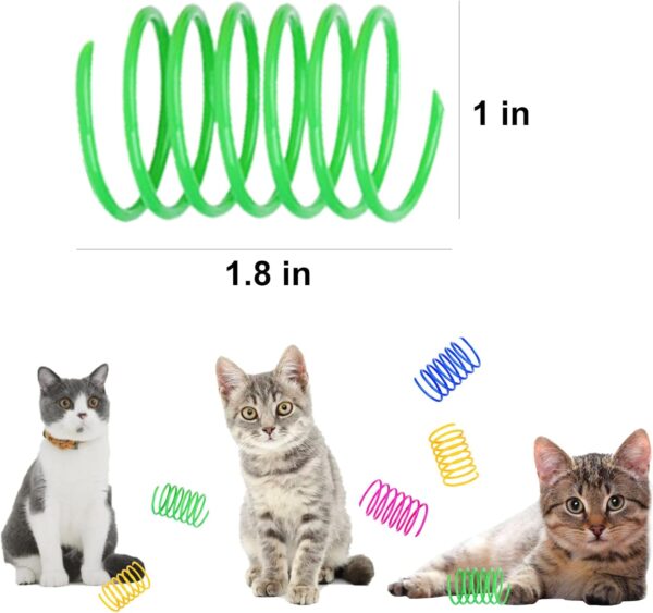 Cat Spring Toy (100 Pack), Interactive Cat Toy for Indoor Cats, Lightweight Reliable Plastic, Plastic Cat Coil for Kittens to Swat, Bite, Hunt - Image 2