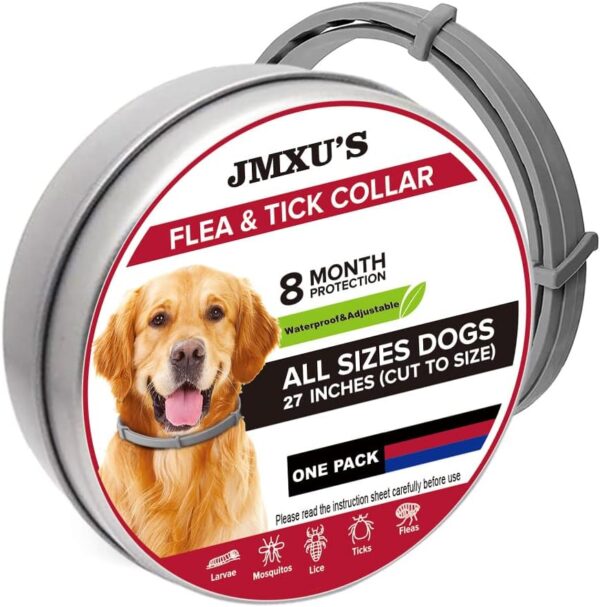 Flea and Tick Collar for Dogs, Flea and Tick Prevention for Dog, 27 Inch, 8 Month Protection, 1 Pack