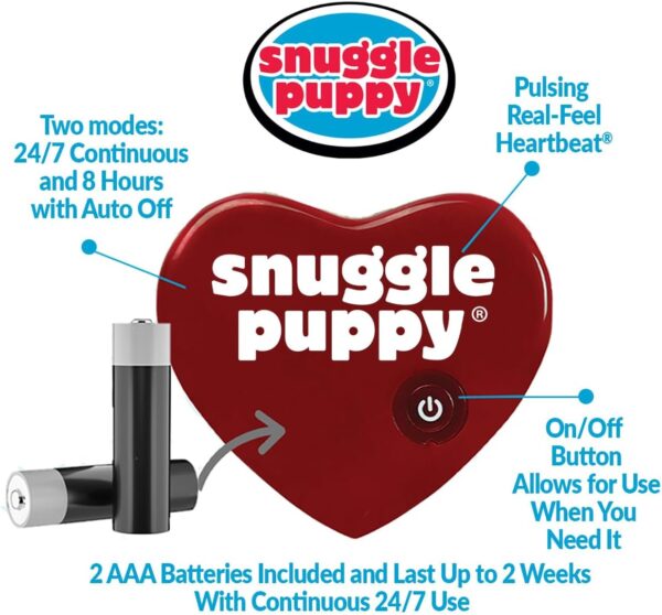 Original Snuggle Puppy Heartbeat Stuffed Toy for Dogs. Pet Anxiety Relief and Calming Aid, Comfort Toy for Behavioral Training in Biscuit - Image 4