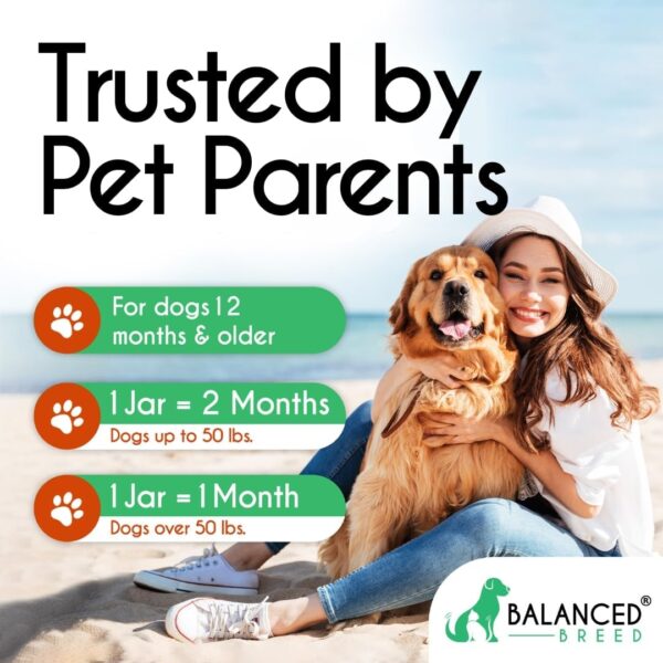 Balanced Breed All-in-1 Dog Vitamins Supplements Made in USA Non-GMO Vet-Pharmacist Approved Dog Multivitamin Probiotics Glucosamine Salmon Oil Skin Coat Supplement Dogs Senior & Adult Immune Support - Image 6