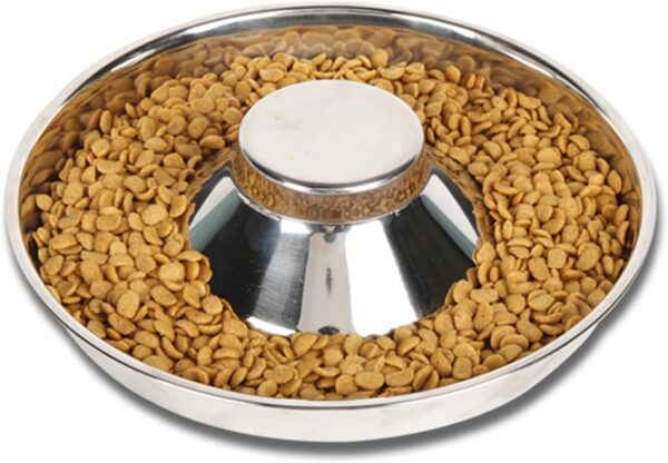 Dog Bowl Slow Feeder Stainless Steel Food and Water Dish Metal Dish Cat Bowls for Indoor Cats Tray