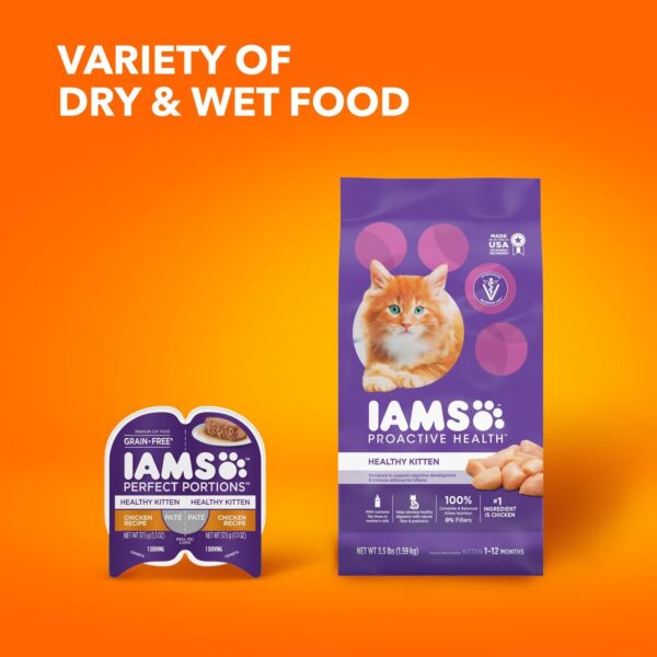 IAMS PROACTIVE HEALTH Healthy Kitten Dry Cat Food with Chicken Cat Kibble, 16 lb. Bag - Image 14