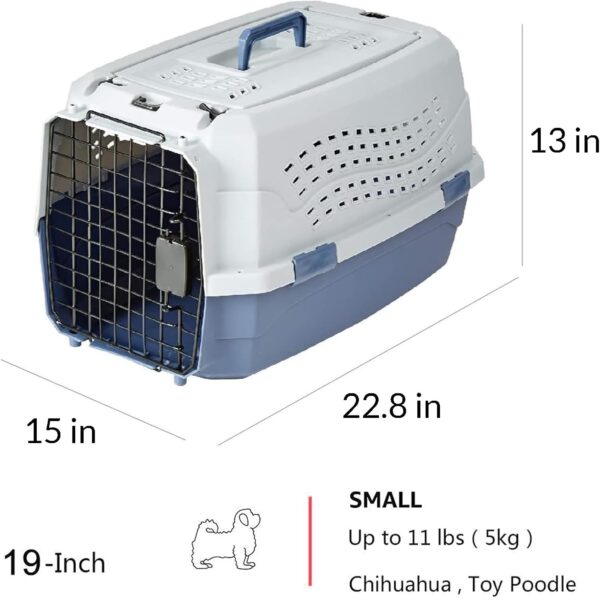 Cat Carrier Pet Carrier Dog Carriers for Small Dogs,Cat Carrier Hard Small Dog Carrier Gray & Blue, 22.8" L x 15.0" W x 13.0" H - Image 5