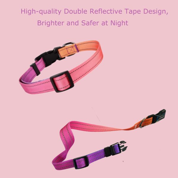 Roses&Poetry Reflective Dog Collar with Gradient Mistyrose, Adjustable Durable Pet Collars for Small Medium Large Dogs (Mistyrose-L) - Image 9