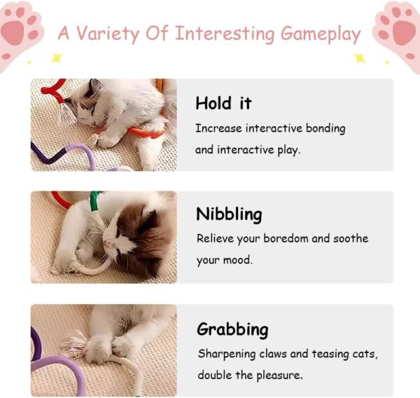 PAZ'S GIFT Cat chew Toy Cat Toys Cat Kick Toys, Cat Rope Toys for Indoor Cat Interaction Cat and Kitten Teething Chew Toys for Aggressive Chewing Teeth Cleaning Cat Dental Toys 3 Pack - Image 6