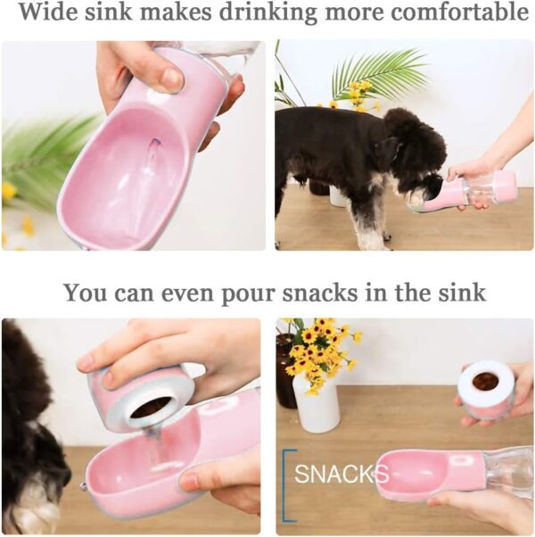 Dog Water Bottle for Walking, Multifunctional and Portable Dog Travel Water Dispenser with Food Container,Detachable Design Combo Cup for Drinking and Eating,Suitable for Cats and Puppy - Image 4