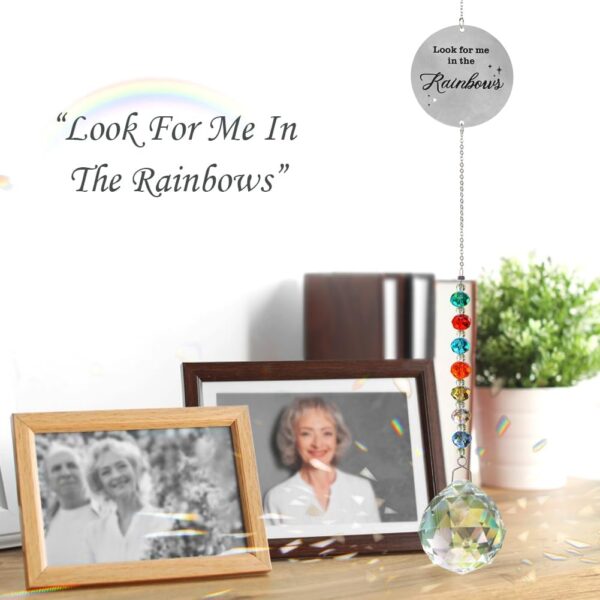 Sympathy Gifts for Loss of Loved One, 40mm Clear Crystal Ball Ornament Window Suncatcher Memorial Gifts Idea Rainbow Maker Bereavement Grief Gift for Loss of Mom Dad Husband Son Friend Pet - Image 2