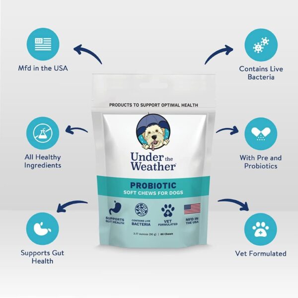 Under the Weather Pet Soft Dog Chew Supplements for Calming and Probiotics | Supports Relaxation and Normal Emotional Balance in Dogs (Probiotics, 60 Count) - Image 3