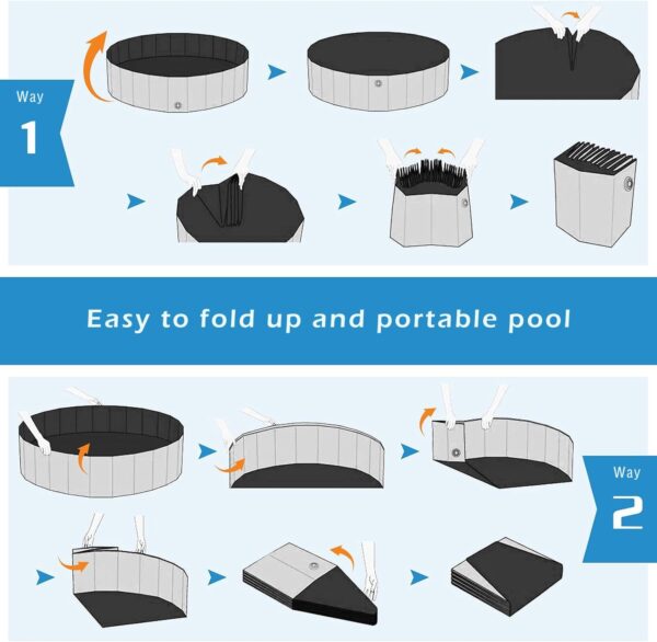 Large Dog Pool, Dog Bathtub Collapsible Hard PVC Material Pet Swimming Pool, Portable Bath Tub for Pets Dogs, Pet Pool for Indoor and Outdoor 63 x 12inches - Image 4