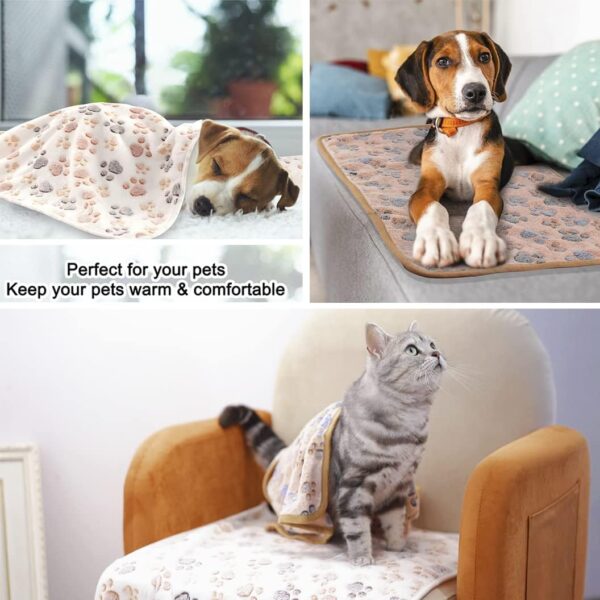 3 Pack Cat and Dog Blanket Soft & Warm Fleece Flannel Pet Blanket, Great Pet Throw for Puppy, Small Dog, Medium Dog & Large Dog (Small) - Image 5