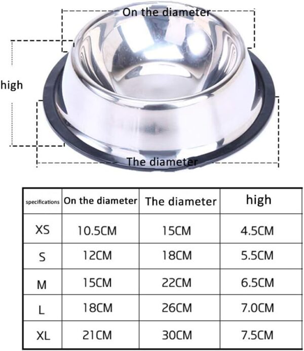 Pet Feeder Bowl, Stainless Steel Non Slip Cat Water Dispenser Dog Feeder Drinking Bowl, Feeding Watering Supplies Accessories S - Image 2