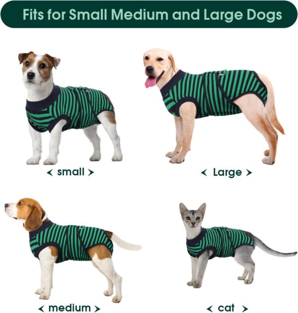 Kuoser Recovery Suit for Dogs Cats After Surgery, Professional Pet Recovery Shirt Dog Abdominal Wounds Bandages, Substitute E-Collar & Cone,Prevent Licking Dog Onesies Pet Surgery Recovery Suit - Image 3