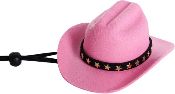 Halloween Costumes for Dogs Cat Pet Cowboy Costume Cowboy Hat with Bandana Set for Halloween, Christmas, Holiday, Party, Cosplay (Pink, Small) - Image 4