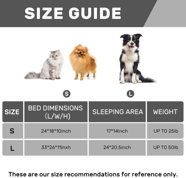 Hollypet Fluffy Plush Dog Cat Pet Sofa Couch Soft Calming Pet Beds for Medium Small Cats and Dogs, Gray - Image 8