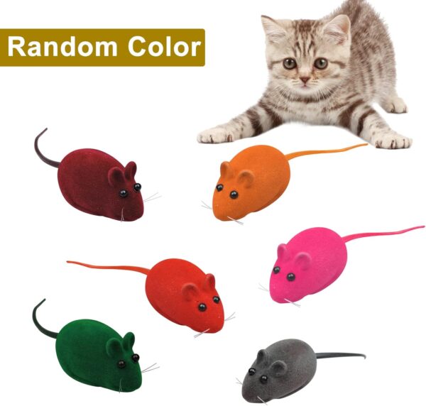 Andiker 3Pcs Cat Mouse Toy, Flocking Squeaking Mouse Cat Toy 3 Random Colors Soft Small Cat Toys for Indoor Cats Interactive Cat Toy for Cats and kitten to Catch and Bit (3pcs) - Image 8