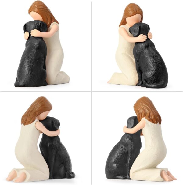 Love My Black Dog Figurines Statues, Black Dog Angel Friendship Remembrance Gifts, Sculpted Hand-Painted Figures for Dog Lovers - Image 6