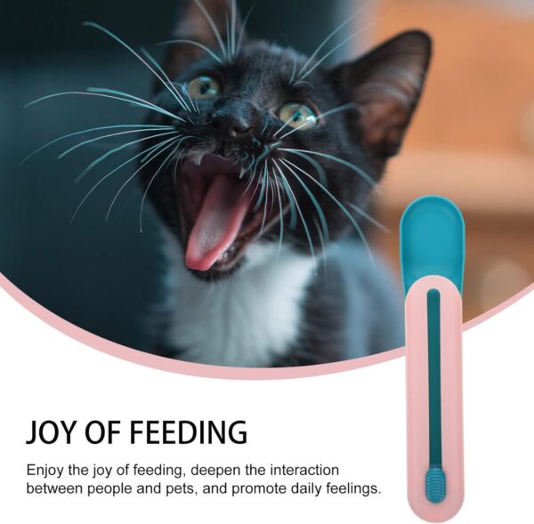 Ipetboom Dog Bowls Dog Bowls Pet Feeder Cat Strip Squeeze Spoon: Lickable Wet Cat Treats Pet Liquid Snack Feeding Watering Supplies Wet Cat Food Storage Pet Food Spoon Blue Dog Bowl Cat Bowls - Image 5