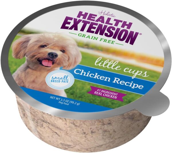 Health Extension Wet Dog Food, Grain-Free, Natural Food Cups for Small Breed Dogs, Include 6 Chicken Recipe Cups & 6 Turkey Recipe Cups, Each Cup Weight (3.5 Oz / 99.2 g) - Image 5