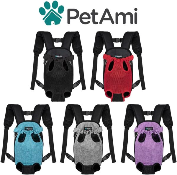 PetAmi Dog Carrier Backpack, Adjustable Dog Pet Cat Front Carrier Backpack | Ventilated Dog Chest Carrier for Hiking Camping Travel, Sling Bag for Small Medium Dog Cat Puppies, Small, 5-9 lbs, Purple - Image 8