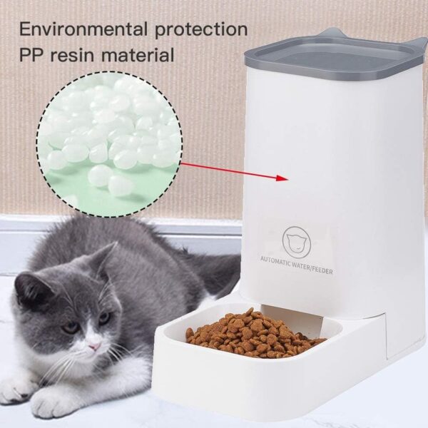 XhuangTech Automatic Feeder Set, 1-Gallon Water Dispenser and 2.1kg Pet Food Feeder, Small Pet Waterer and Feeder, Self-Dispensing, Polypropylene Material, For Cats and Dogs - Image 4