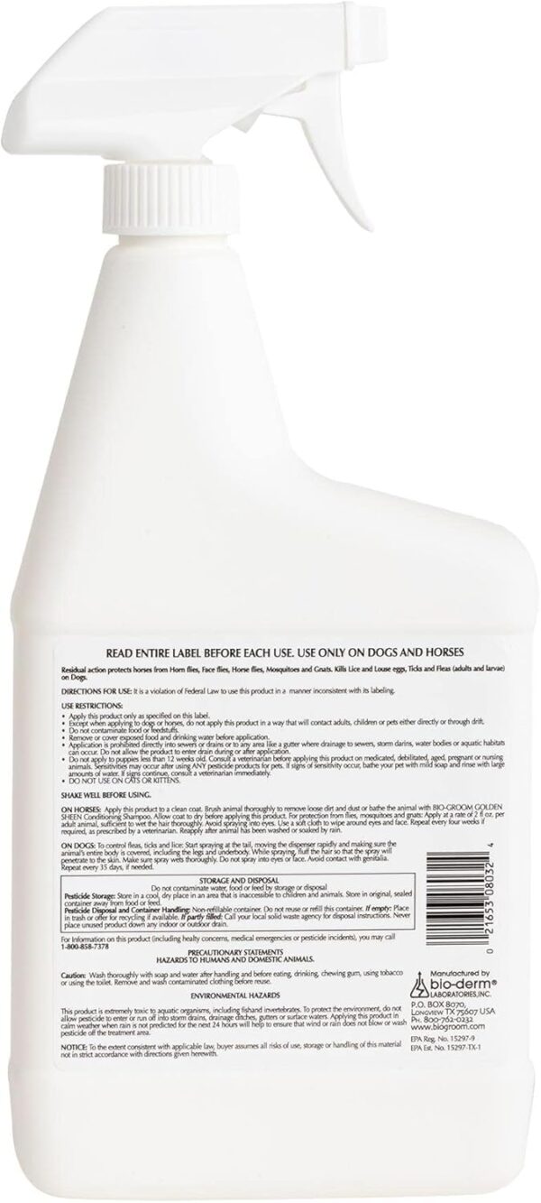 Bio-Groom Repel-35 Flea & Tick Dog Spray – Flea and Tick Prevention for Dogs, Flea Treatment, Cruelty-Free, Made in USA, Natural Tick Repellent, Fly Spray for Horses – 32 fl oz 1-Pack - Image 2