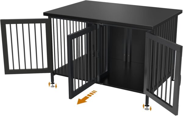 GDLF Double Dog Crate with Divider for 2 Small Dogs or 1 Dog, Furniture Style Kennel Indoor Cage with Removable Panel (Int.dims:36.2”Wx24.5”Dx21”H), Black - Image 4