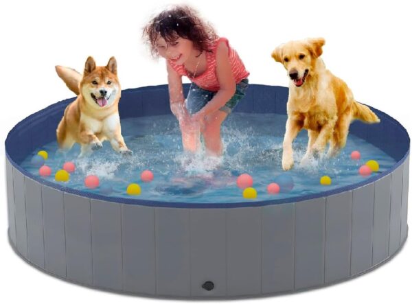 Large Dog Pool, Dog Bathtub Collapsible Hard PVC Material Pet Swimming Pool, Portable Bath Tub for Pets Dogs, Pet Pool for Indoor and Outdoor 63 x 12inches - Image 8