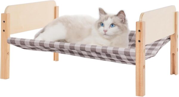 Durable Wooden Pet Bed, Stackable Pet Hammock for Cat & Small Dog - Adjustable Heights, Stylish Design, Easy to Clean