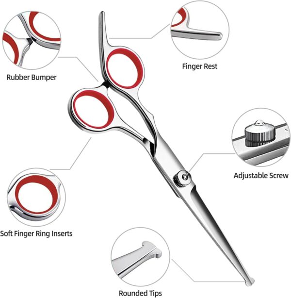 Multifunctional 7 in 1 Dog Grooming Scissors with Safety Round Tip, Stainless Steel Grooming Kit with Titanium Coating for Dogs and Cats at Home - Image 3