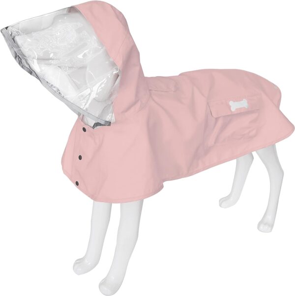 Dog Raincoat,Waterproof Rain Poncho with Hoodie, High Reflective Adjustable Pet Rain Jacket with Leash Hole for Small Medium and Large Dogs (Pink, X-Small)