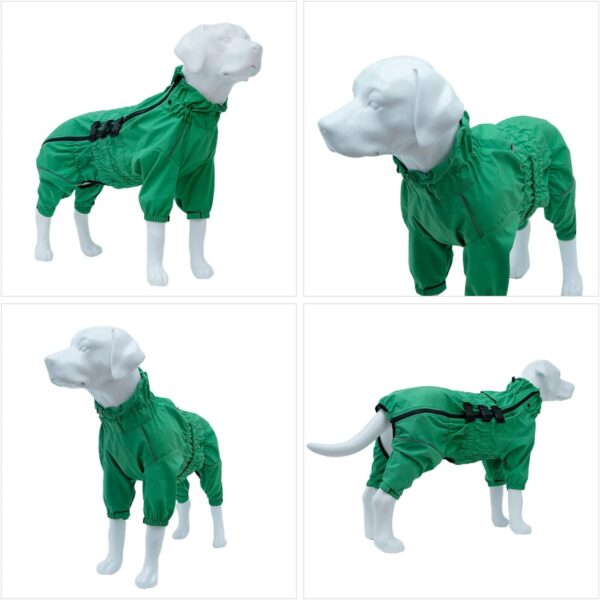 Dogs Waterproof Jacket, Lightweight Waterproof Jacket Reflective Safety Dog Raincoat Windproof Snow-proof Dog Vest for Small Medium Large Dogs Green M - Image 4