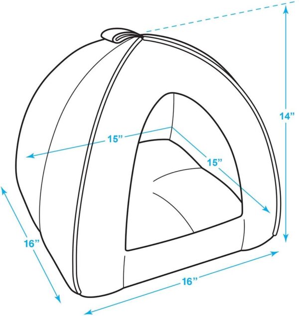 Pet Tent - Soft Bed for Dog and Cat by Best Pet Supplies - Gray Lattice, 16" x 16" x H:14" - Image 4