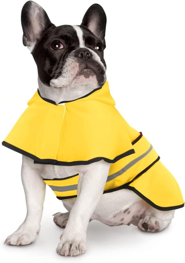 HDE Dog Raincoat Hooded Slicker Poncho for Small to X-Large Dogs and Puppies Yellow - S - Image 2