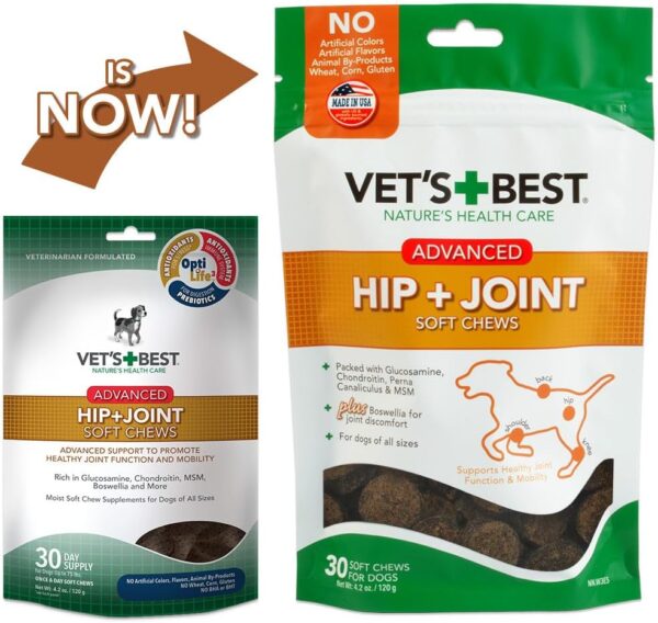 Vet's Best Hip & Joint Soft Chew Dog Supplements | Formulated with Glucosamine & Chondroitin to Support Dog Joint & Cartilage Health | 30 Day Supply - Image 4