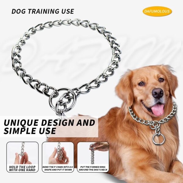 Dog Collars Martingale Collar Adjustable Metal Dog Necklace Collar for Small Dogs 18in,2.5mm - Image 3