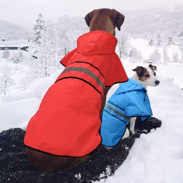 Dog Raincoat Hooded Poncho - Adjustable Waterproof Dog Rain Jacket Lightweight Reflective Dog Rain Coat Pet Slicker for Small Medium Large Dogs (X-Large, Bright Red) - Image 7