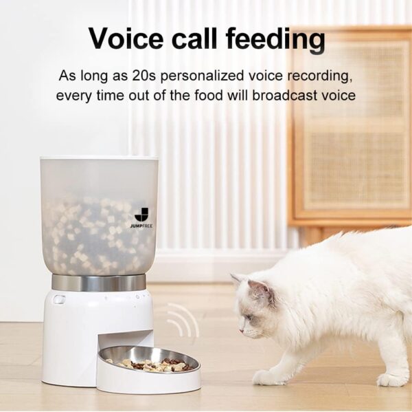 Automatic Cat Feeder, 4.2L Dual Power Supply Dry Food Dispenser with Stainless Bowls and Timer Setting Compatible with a Variety of Pet Food. - Image 2