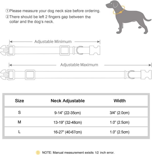 PET ARTIST Soft Leather Dog Collar for Medium Dogs, Heavy Duty Nylon Dog Collar with Quick Release Metal Buckle, Bright & Classic Blue Dog Collar Leather Adjustable for Male Dogs, Neck Fit 13-19" - Image 5