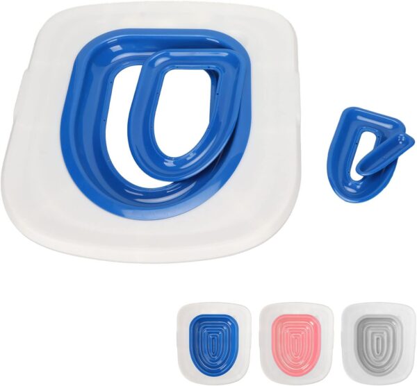 Cat Toilet Seat Training Kit, Universal Reusable Cat Toilet Trainer, Puppy Cat Litter Mat Kitty Urinal Seat Toilet Trainer, Cat Litter Tray Kit Kitty Potty Train(White Tray, 1 Blue Inner Support) - Image 3