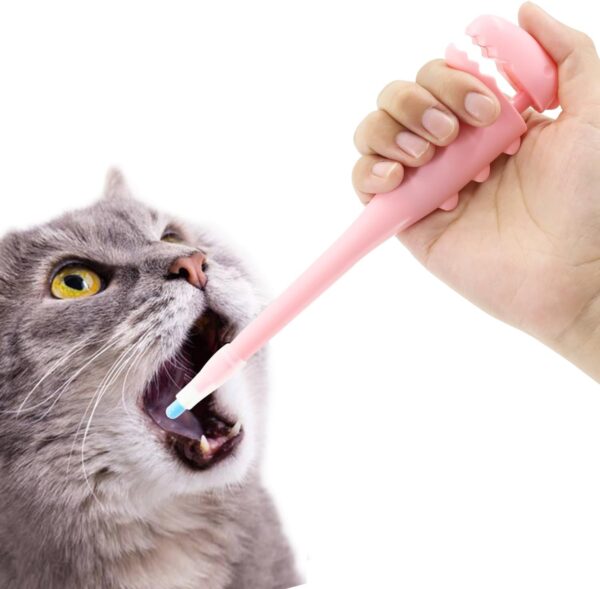 Pet Pill Shooter for Cat, Dog Pill Shooter Cat Pill Gun, Cat Tablet Soft Tip Syringe Pet Medical Feeding Dispenser Tool for Small Animals (Pink)