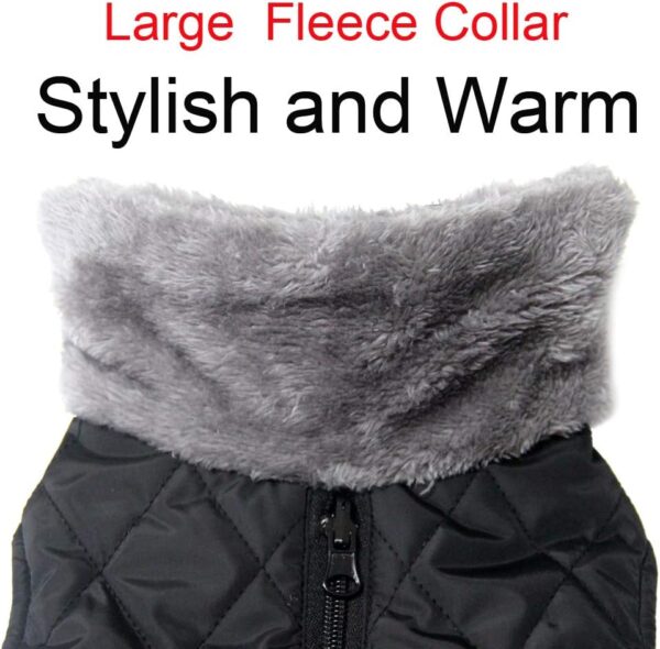 JoyDaog Fleece Collar Reversible Dog Coats for Small Dogs Waterproof Warm Puppy Jacket for Cold Winter,Black S - Image 3